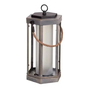 Globe Electric 44338 Aston 14 in. Faux Wood Battery Operated Outdoor Table Lamp - Picture 1 of 1