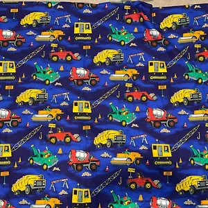 Vintage Fabric Traditions Work Zone Construction Trucks Fabric .75 yards 1997 - Picture 1 of 3