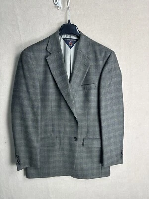 Abrigo deportivo Tommy Hilfiger para hombre 42L verde marrón a cuadros 100 % lana 2 botones barrigas Foto 1 de 4