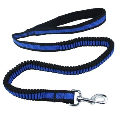 Hunde Bungee Seil Leine mit Griff 2,5cm x 120-200cm blau / schwarz Hund Zubehör