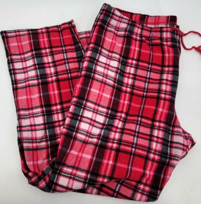 Pantalones de pijama a cuadros color rosa rojo cintura 2XL de lana descolorida Glory para mujer  Foto 1 de 4
