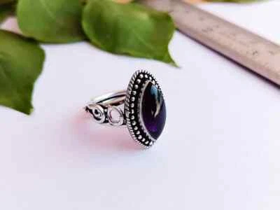 Nice African Amethyst Gemstone 925 Sterling Silver Handmade Ring All Size S-39 - Image 1 of 4