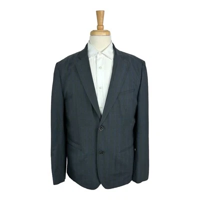 Blazer John Varvatos Luxe Gris Azul Cuadros Algodón Lino Para Hombre Talla 46R Excelente Foto 1 de 4