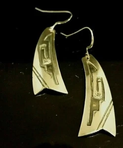 Native American Navajo Signed Sterling Silver Dangle Drop Willie Yazzie Sr - Picture 1 of 11