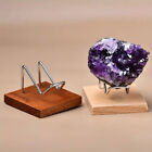 Minerals Crystal Wood Base Metal Holder Rocks Display Support Jewelry Stand Rack