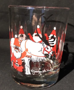 Vaso de beber vintage antiguo de colección Georges Braird Christmas santa de Navidad - Imagen 1 de 5