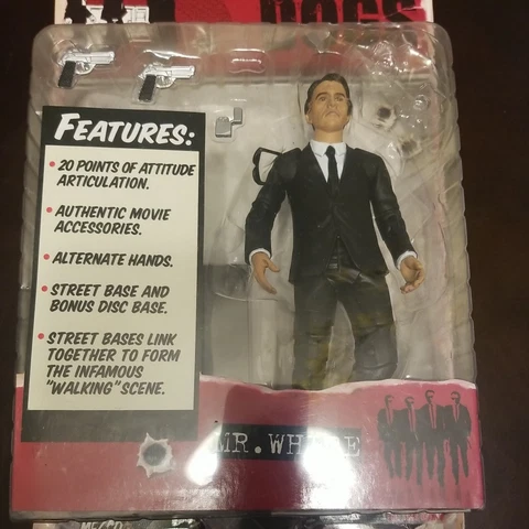 VINTAGE TARANTINO RESERVOIR DOGS MR WHITE HARVEY KEITEL ACTION FIGURE MEZCO NEW Cover