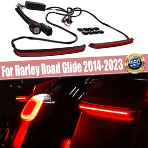 Alforja LED luz trasera de freno de funcionamiento rojo apto para Harley Touring Road Glide 2014-23 - Imagen 1 de 12