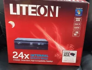 LITEON 24x High Speed SATA Internal DVD/CD Writer iHAS424 Black Open Box - Picture 1 of 3