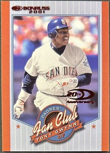 2001 Donruss Tony Gwynn #218 20th Anniversary Fan Club San Diego Padres  