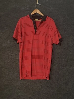 Винтажный Oshkosh рубашка-поло размер большой красный синий полоски Y2K 90-х редкая - Изображение 1 из 4