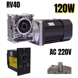 RV40 120W New Worm Gear Reducer Gearbox AC 220V Electric Gear Motor Gearmotors - Picture 1 of 12