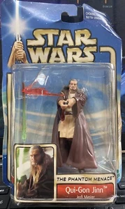 2002 HASBRO THE PHANTOM MENACE STAR WARS SAGA #32 QUI-GON JINN JEDI MOC SEALED - Picture 1 of 8