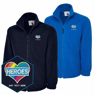 MSK CLOTHING Health Heroes Support Embroidered Rainbow Heart Workwear Fanbase Fleece Jacket