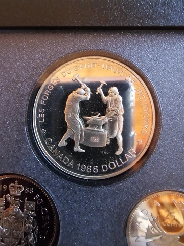 Canada 1988 Double Dollar Proof Like Seven Coin Set - Canadian Mint w Case Cover
