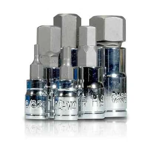 FORCE PRO 10/12/14/17/19MM 3/8 &1/2" DRIVE HEX ALLEN SOCKET BIT SET S2 CRV-MO - Picture 1 of 3
