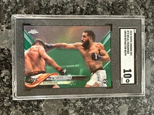 Topps UFC 2018 cromo Belal Muhammad #75 RC refractor verde/99 SGC 10 gemas como nuevo - Imagen 1 de 6