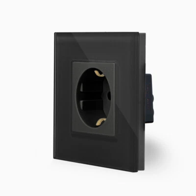 Steckdose 1 Fach Glas Schuko Wandsteckdose Unterputz Luxus-Time