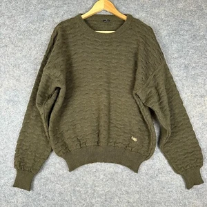 Danilo Wool Sweater Mens 50 (US Medium - Large) Olive Green Textured Italian - Picture 1 of 9