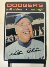 1971 topps baseball card #567 Los Angeles Dodgers Walt Alston good condition 