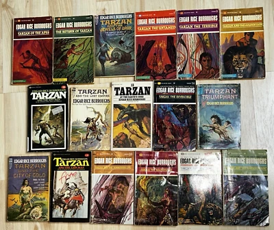 Эдгар Райс Берроуз книга в мягкой обложке лот из 17 Тарзан 1 2 5 7-10 12-17 20-22 - Изображение 1 из 4