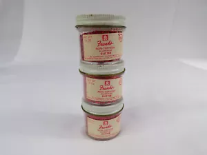 3 Vintage Franks Glitter Shaker Jars 1-3/4 oz Red Metal Cover Plastic Jar C25 - Picture 1 of 6