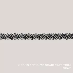 50 YARDS / Lisbon 1/2" Gimp Braid Tape Trim Gray / By the bolt - Picture 1 of 1