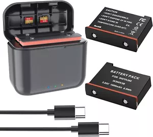 2-Pack Insta360 X3 Batteries & Fast Charger Hub - Quick Charge & Storage Case - Picture 1 of 5