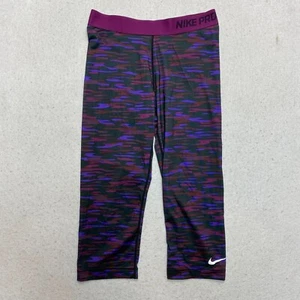 Nike Pro Leggings Women's M Purple Camo Print Camouflage 729415-563 Crop - Picture 1 of 5
