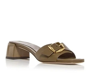 875$ JIMMY CHOO Hawke 40 Block Heel Slide Sandal Size 6.5 US/36.5 EU Caper Green - Picture 1 of 5