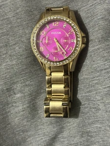 Women's Fossil 10ATM WR Analog 36mm Crystal Watch D505 ES3507 **Needs Battery** - Bild 1 von 7
