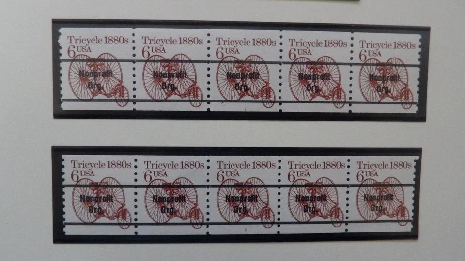 #2126 6c Tricycle Bureau Precancel PNC5 #1  & 2  MNH OG VF - Image 1 of 1