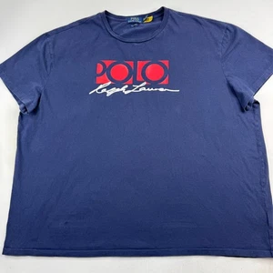 Polo Ralph Lauren uomo blu XXL vestibilità classica 100% cotone logo grafica t-shirt - Foto 1 di 11