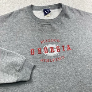 Vintage University of Georgia Bulldogs Sweatshirt Mens XL Grey Embroidered Y2K - Picture 1 of 12