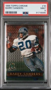 1996 Topps Chrome Seasons Best Barry Sanders #6 PSA 9 POP 13 FREE SHIP - Picture 1 of 3