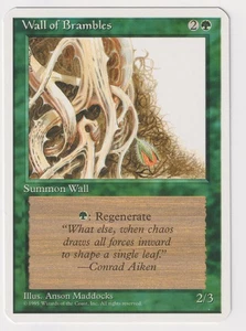 Miscut Wall of Brambles LP 4th Ed MTG Magic Error Misprint Alpha Cut Corners! - Picture 1 of 3
