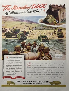 1944 GMC Truck Coach Marvelous Duck WWII American Invention Troops VTG Print Ad - Picture 1 of 1