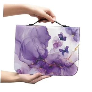 Bible Cover for Women Men Pattern Bible 2X-Large Purple Marble Butterfly - Picture 1 of 7