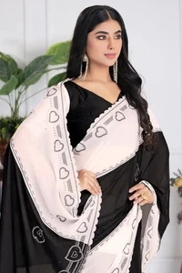 Camicetta Sari Multicolore Bollywood Designer Matrimonio Saree Indiano Sarees - Foto 1 di 5