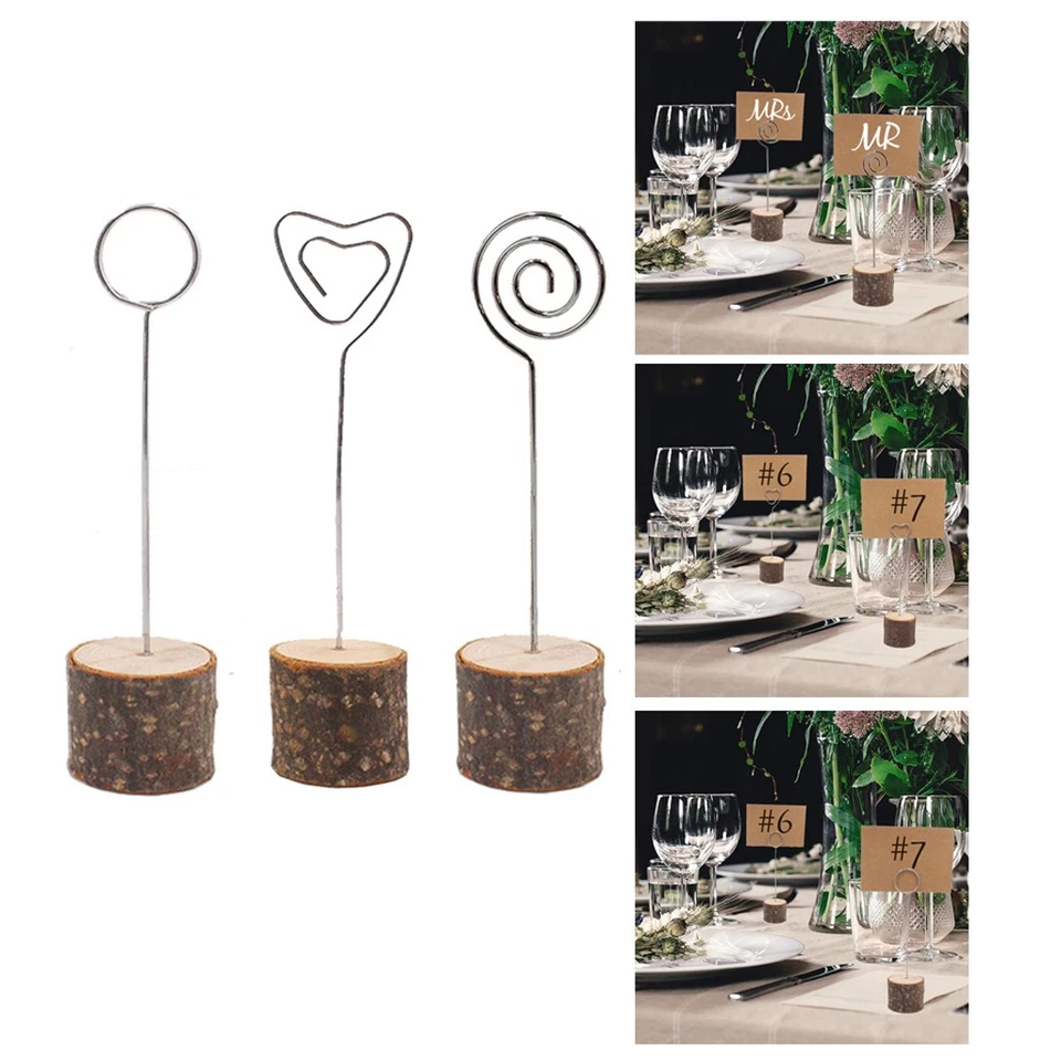 10 Pcs Card Holders Wooden Memo Holder Stand Card Photo - image 1 of 1