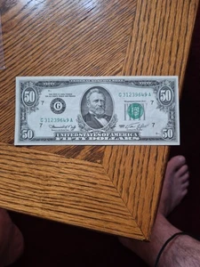 1974 $50 Dollar US Federal Reserve Note Currency Bill. Nice Bill G Block - Picture 1 of 3