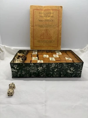1930’s Chinese Mahjong Set Green And Silver Tin Box (Family Provenance) - Image 1 of 4