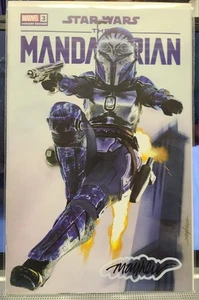 Star Wars: The Mandalorian Temporada 2 #3 Mike Mayhew Glow FIRMADO con Certificado de Autenticidad Bo Katan - Imagen 1 de 3