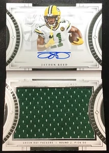 🔥2023 Panini National Treasures Jayden Reed Rookie Jumbo Booklet Auto 06/99 SP - Bild 1 von 2