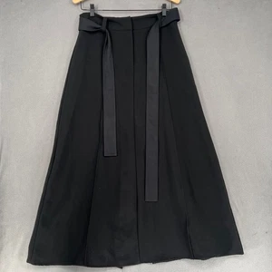 Falda Dissh Mujer 14 Negra Línea A Corbata Larga Cinturón Largo Plisado Minimalista Abertura - Imagen 1 de 16