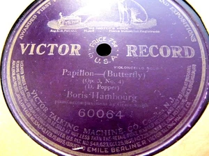 1911 Boris HAMBOURG Russian Cello Popper Papillon Grace Smith Piano VICTOR 60064 - Picture 1 of 1