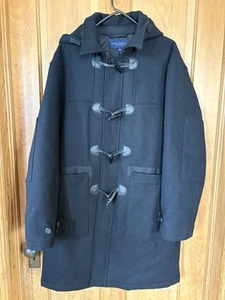 Daniel Cremieux Duffle Coat Wool Black Hooded Toggle Front China Made Medium - Picture 1 of 19