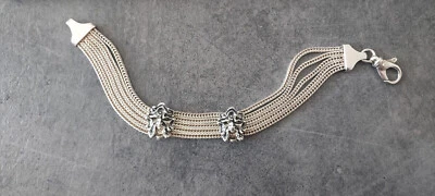 bracciale mito magna grecia gerardo sacco in argento maschere e monete - Immagine 1 di 4