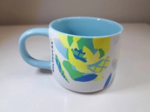 Starbucks 2023 ABSTRAKT BLUME BIENE AUF BLUME 14oz blau Keramik Kaffeebecher Tasse - Bild 1 von 6