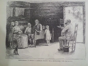 Electioneering In Georgia Mountains for Votes Harper’s Weekly 1888 - Picture 1 of 2